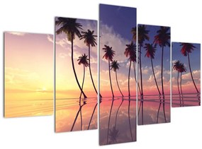 Tablou cu palmieri deasupra mării (150x105 cm)