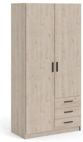 Șifonier în culoare naturală cu aspect de lemn de stejar 99x200 cm Sprint – Tvilum