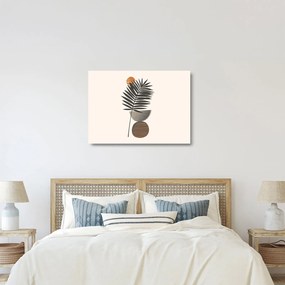 Tablou pe sticlă - Abstracție cu frunze de palmier (70x50 cm)