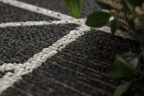 Covor sisal Floorlux 20508 negru si argint Triunghiuri