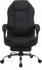 RESIGILAT- Scaun directorial, suport picioare, material textil, Negru