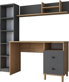 Birou Hapem Walnut și Antracit