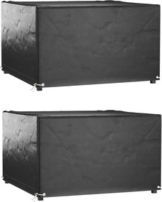 vidaXL Huse mobilier grădină, 2 buc, 8 ocheți, 125x125x75 cm, pătrat