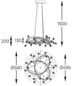 Lustra suspendata LED CCT si telecomanda Maia