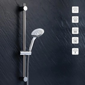 Set de duș argintiu mat din plastic 70 cm cu duș de mână Hydro – douceur d'intérieur