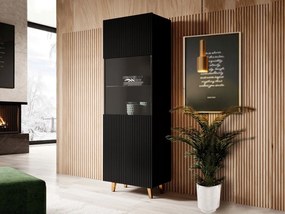 Vitrină Saphina (Negru + auriu). Promo -16%. 1060340