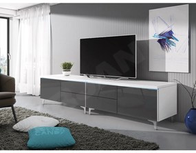 Set 2 mese TV Clea XI W Double (Alb + lucios Alb) (cu iluminat LED albastru). 1106201