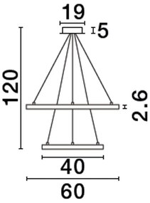 Lustra LED dimabila design circular EMPATIA D-60cm