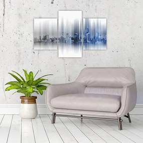 Tablou - Panorama orașului, albastru-gri (90x60 cm)