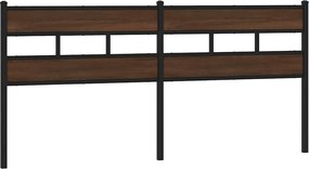 vidaXL Tăblie de pat de schimb, stejar maro, 200 cm, lemn prelucrat și oțel