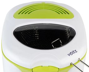 Friteuza Voltz V51980A, 1300W, 2 L, Acoperire antiaderenta, Termostat, Alb/Verde