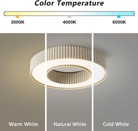 Brilagi – Plafonieră LED dimabilă LUMIX, 48 W, 230 V, 3000–6000 K, bej, Ø 50 cm, telecomandă inclusă
