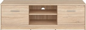 Comoda TV NEPO PLUS, stejar sonoma, PAL laminat, cu 2 usi, 139x47x43 c