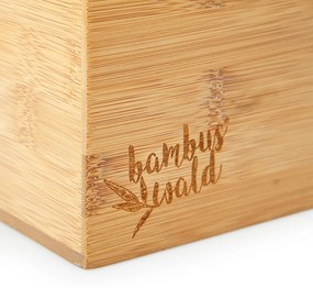 Suport pentru birou, suport pixuri, 6 compartimente, dimensiuni: 25 × 12 × 18 cm, bambus
