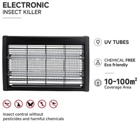 Brilagi - Capcană electrică pentru insecte 2xUV/18W/230V 100 m2 neagră