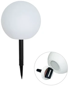 Lampă de exterior albă 25 cm cu LED inclus IP44 solar RGBW - Ludger