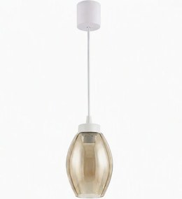 Brilagi - Lustra LED suspendată pe cablu R GLASS 1xE27/60W/230V Ø 17 cm alb/fumuriu bej