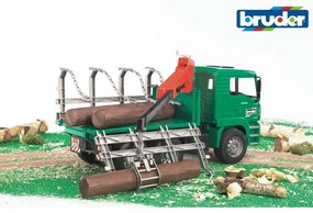 Bruder 2769 Vehicule forestiere MAN TGA Camion delemne cu braț de încărcare și 3 bușteni