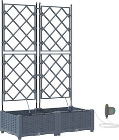 vidaXL Vază pentru Grădină 2 pcs Gri Deschis Oțel