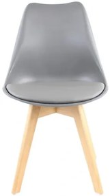 Scaune de sufragerie 4buc gri, stil scandinav Basic
