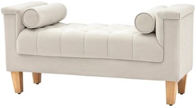 HOMCOM Bancă de tapitat, design vintage, 2 perne, chenille, 115 x 44 x 58 cm, Bej | Aosom Romania