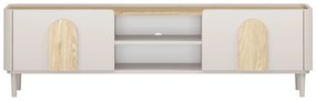 Comodă TV Amilio 170 cm cu sertar - cashmere / stejar uleiat / mânere stejar deschis