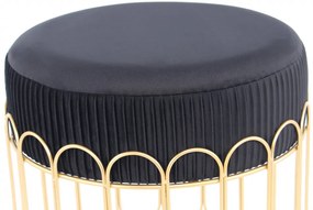 Puf/ Taburet tapitat Cleopatra negru
