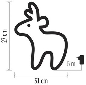 Decorațiune LED de Crăciun de exterior 40xLED/2,1W/230V IP44 cerb