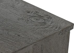 Bufet din lemn de mango, gri, cu 2 uși sculptate manual și zăvor din lemn, finisaj periat, 90 x 91,5 x 40 cm, „Arvane”