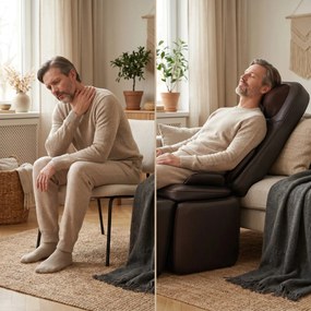 Saltea masaj corp intreg Shiatsu cu vibratii, incalzire si dispozitiv picioare ORTO 174, Negru