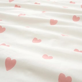 Lenjerie de pat din bumbac HEARTIS PINK crem Dimensiune lenjerie de pat: 70 x 80 cm | 140 x 200 cm