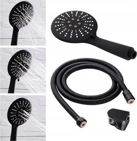 Set para cu suport si furtun de dus Rea negru