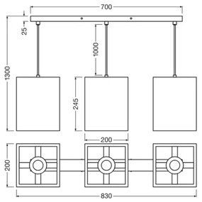 Lustră pe cablu Ledvance DECOR CARDBOARD 3xE27/15W/230V