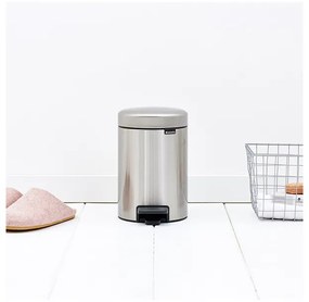 Cos de gunoi cu pedala Brabantia NewIcon 648998, 3 L, Inchidere usoara, Baza antiderapanta, Argintiu Mat
