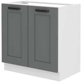 Dulap inferior de bucătărie pod drez Lucid 80 ZL 2F BB (dustgrey + alb). 1045530
