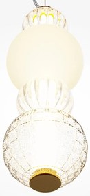 Pendul LED design modern Collar auriu, transparent, alb