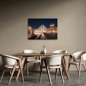 Tablou pe sticlă - Louvre noaptea (70x50 cm)