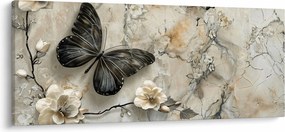 Tablou - Marmură de fundal cu fluturi (120x50 cm)