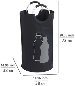 Coș pentru reciclare sticle Wenko, negru