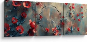 Tablou - Maculii lupului (cu ceas) (90x30 cm)