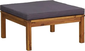 vidaXL Taburet de picioare, cu pernă gri închis, lemn masiv de acacia