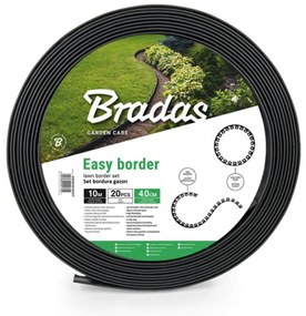 Separatoar gazon EASY BORDER din PE, negru, 10 m x 4 cm