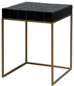 Masuta laterala, din metal si ceramica, black Evora