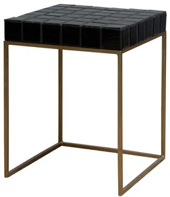 Masuta laterala, din metal si ceramica, black Evora