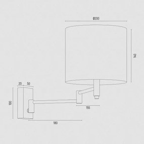Aplica de perete directionabila design modern Dolce auriu