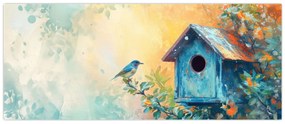 Tablou - Birdhouse, acuarelă, acuarelă (120x50 cm)
