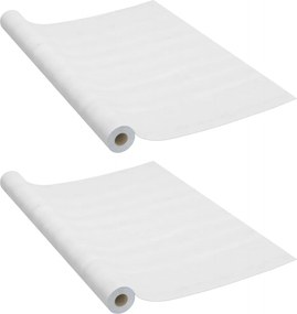vidaXL Folii mobilier autoadezive, 2 buc., lemn alb, 500 x 90 cm, PVC