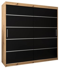 Dulap de haine 200 cm Verika 1 200 (stejar artisan + negru). 1063727