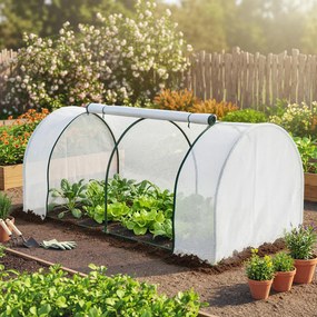 Outsunny Seră de Grădină cu Ferestre Rulabile, Husă Plastic Anti-UV, 200 x 100 x 80 cm, Alb | Aosom Romania