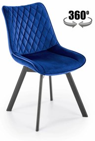 Scaun K520 velvet bleumarin